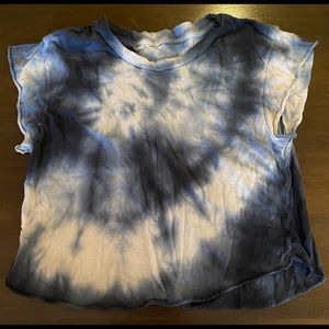 Brandy Melville blue and white tie dye shirt
